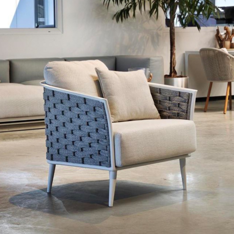 Manutti CASCADE Loungesessel, White/Silver/Lotus Vanilla